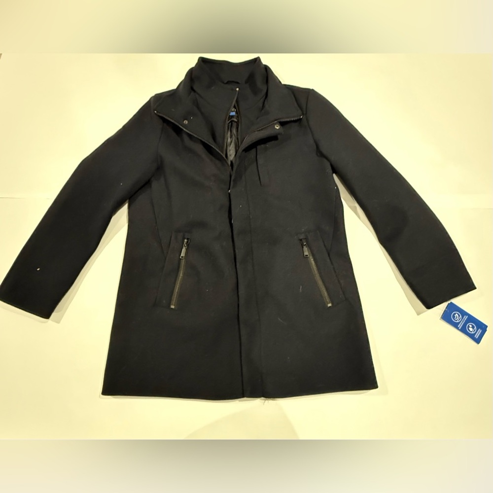 New! Vince Camuto Men's Deep Blue Designer Trench Coat   Size- Large